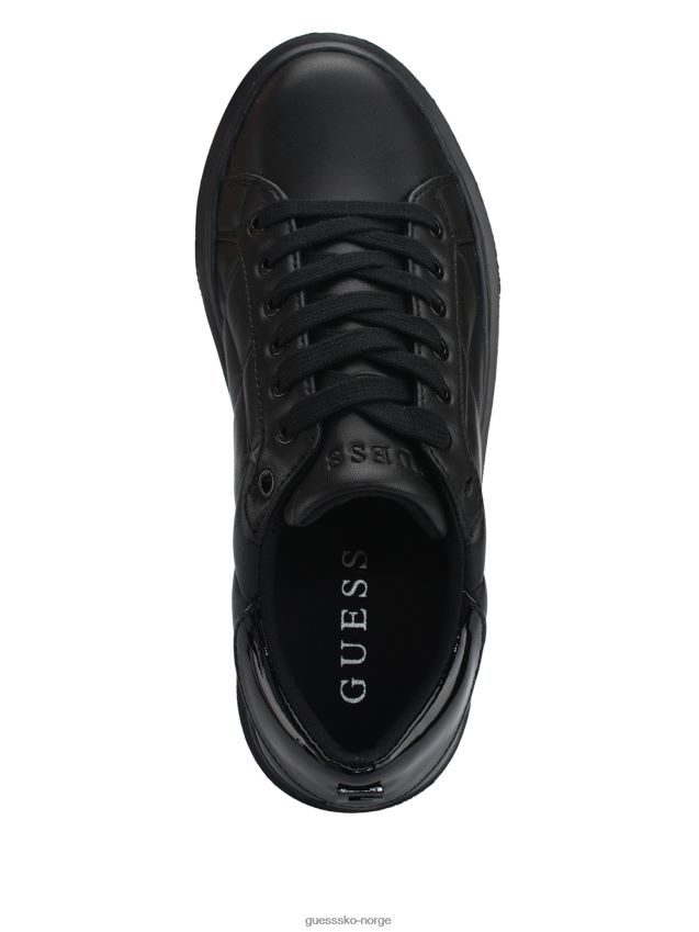 Guess hilan vattert lavtopp joggesko svart 001 svart 001 kvinner F0LJ809920