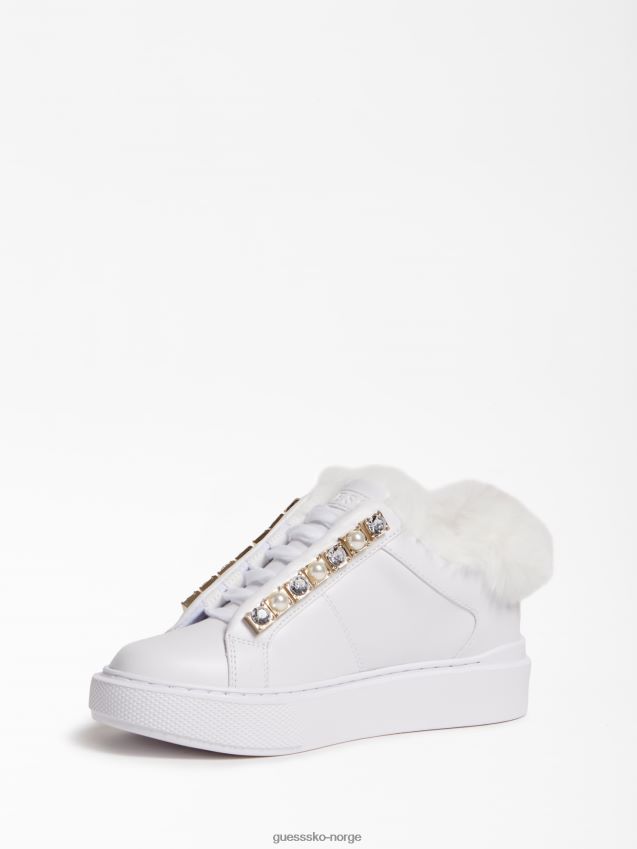 Guess hvit haya sneaker i fuskepels hvit kvinner F0LJ805603