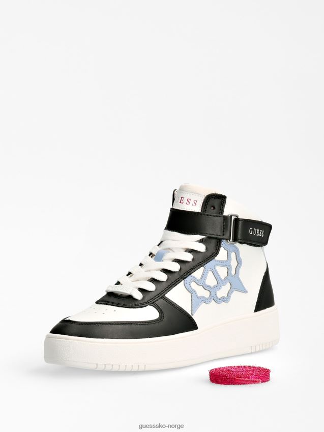Guess hvit multi sidny high-top sneaker i ekte skinn hvit multi kvinner F0LJ805486