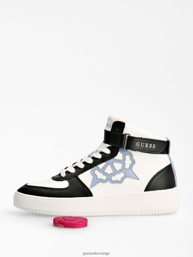 Guess hvit multi sidny high-top sneaker i ekte skinn hvit multi kvinner F0LJ805486