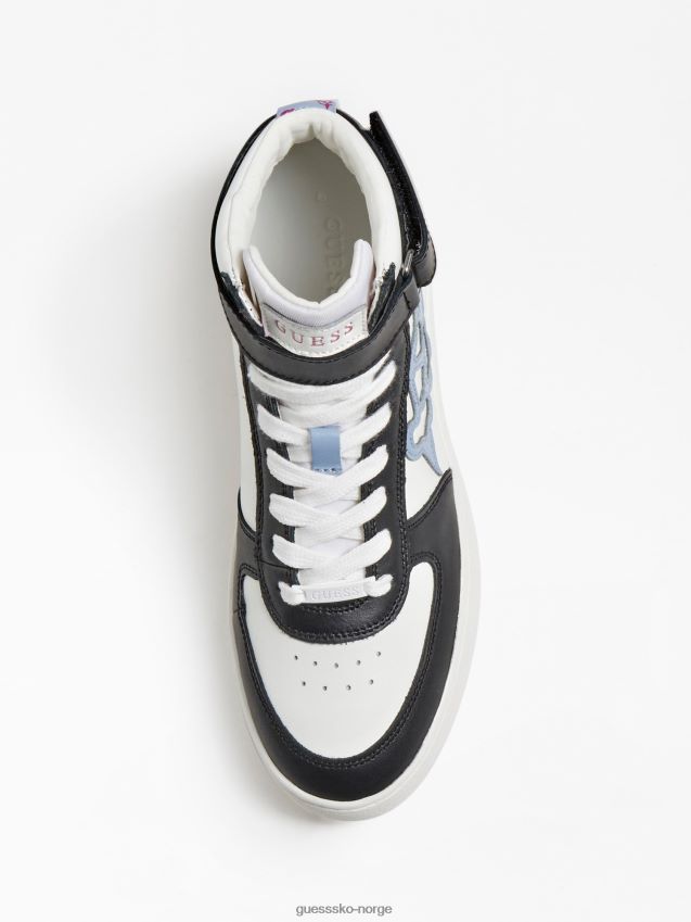 Guess hvit multi sidny high-top sneaker i ekte skinn hvit multi kvinner F0LJ805486