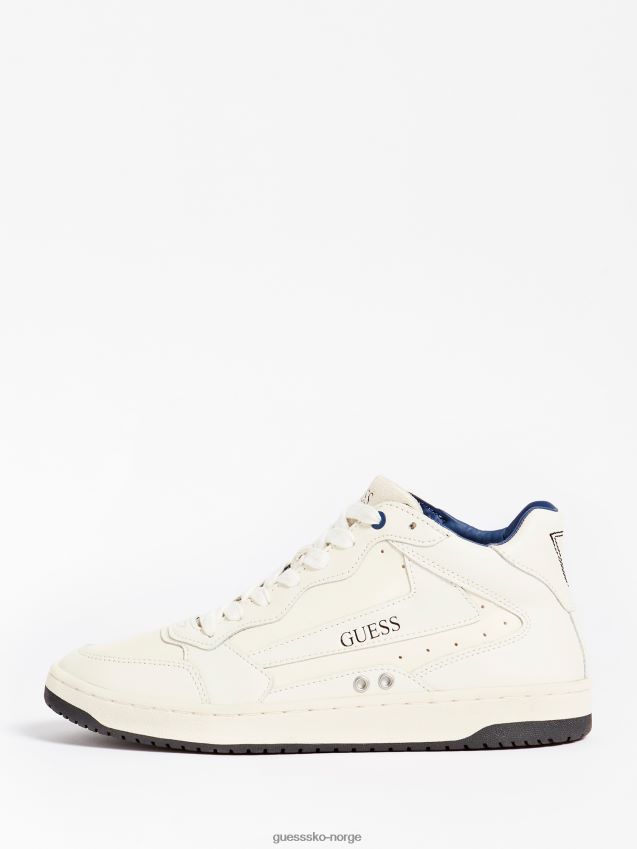 Guess hvit pesaro høy-top sneaker i ekte skinn hvit kvinner F0LJ806335