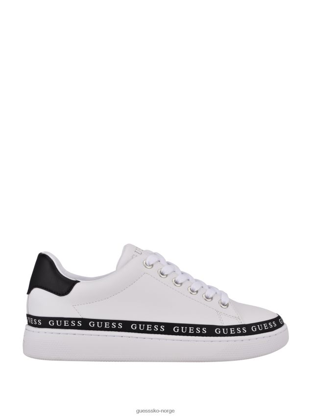Guess hvite sneakers med skyllet logo i flere stoff med lav topp hvitt multistoff kvinner F0LJ809943