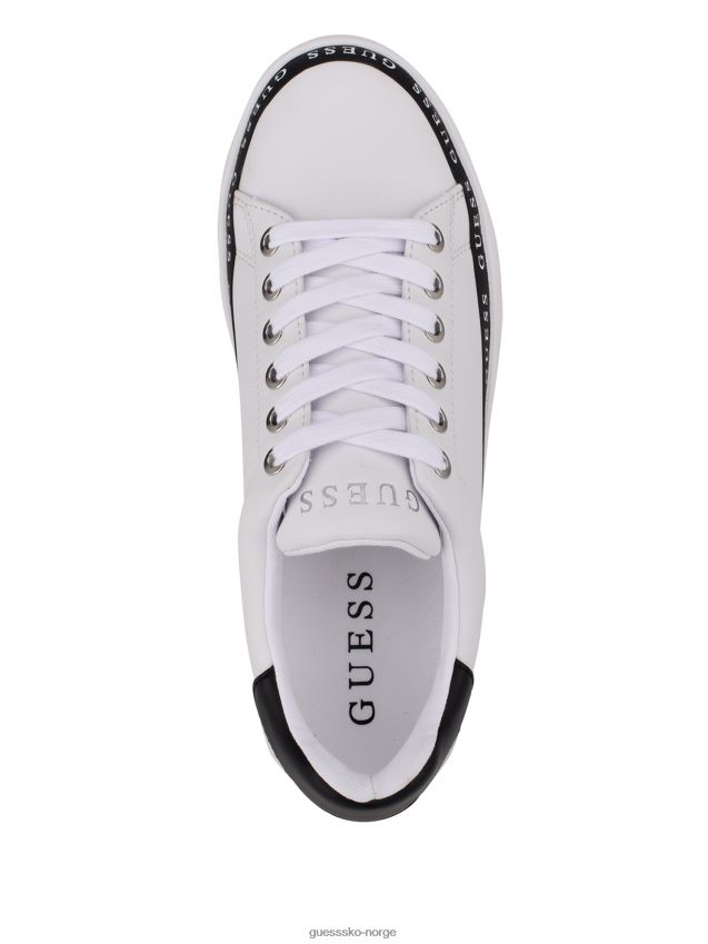 Guess hvite sneakers med skyllet logo i flere stoff med lav topp hvitt multistoff kvinner F0LJ809943