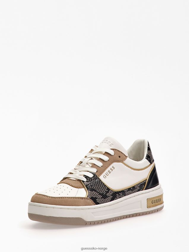 Guess hvite tokyo-sneakers med python-trykk hvit kvinner F0LJ803438