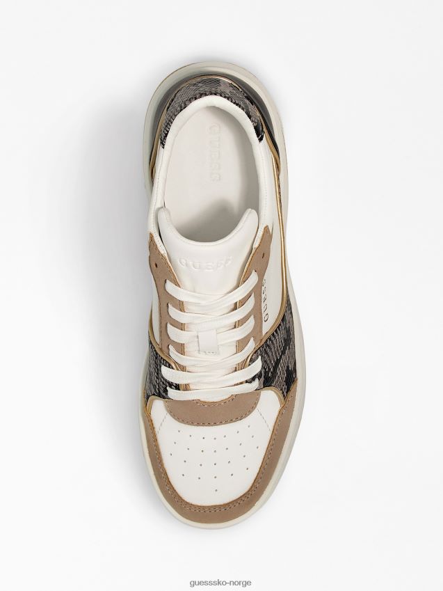 Guess hvite tokyo-sneakers med python-trykk hvit kvinner F0LJ803438
