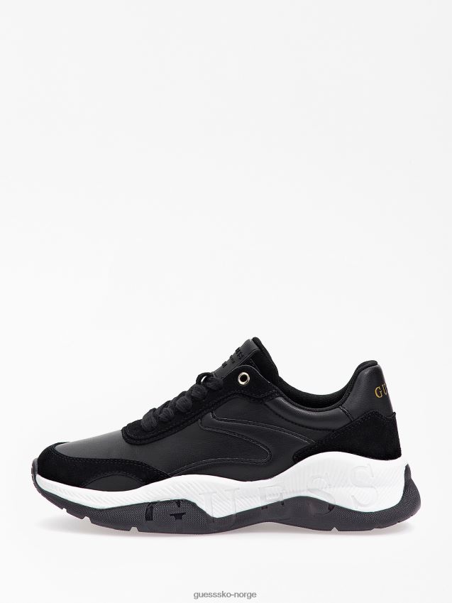 Guess kinlee løpesko med semsket innsett svart svart kvinner F0LJ803816