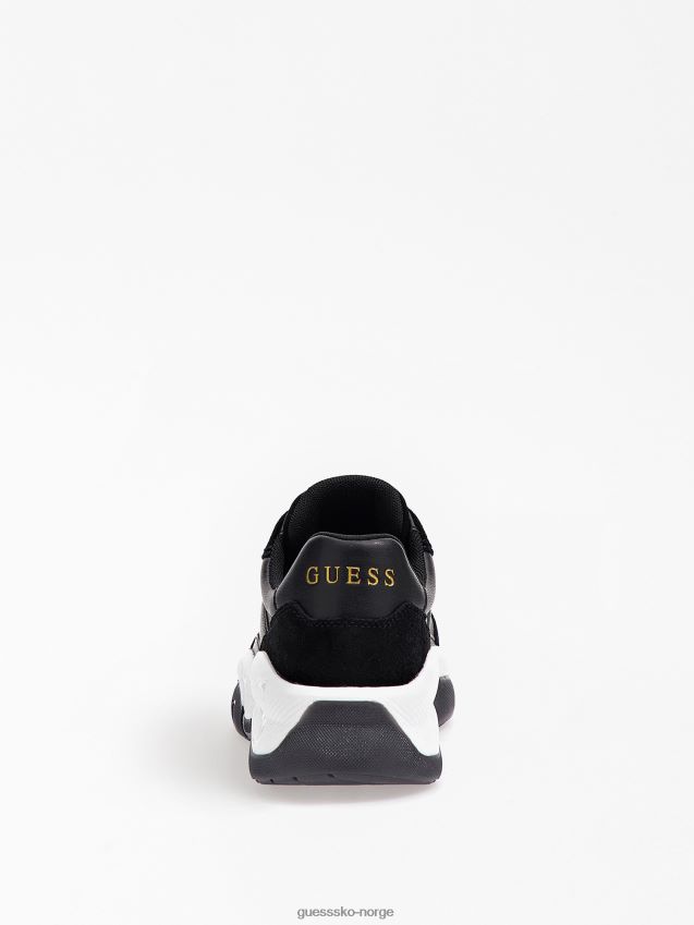 Guess kinlee løpesko med semsket innsett svart svart kvinner F0LJ803816
