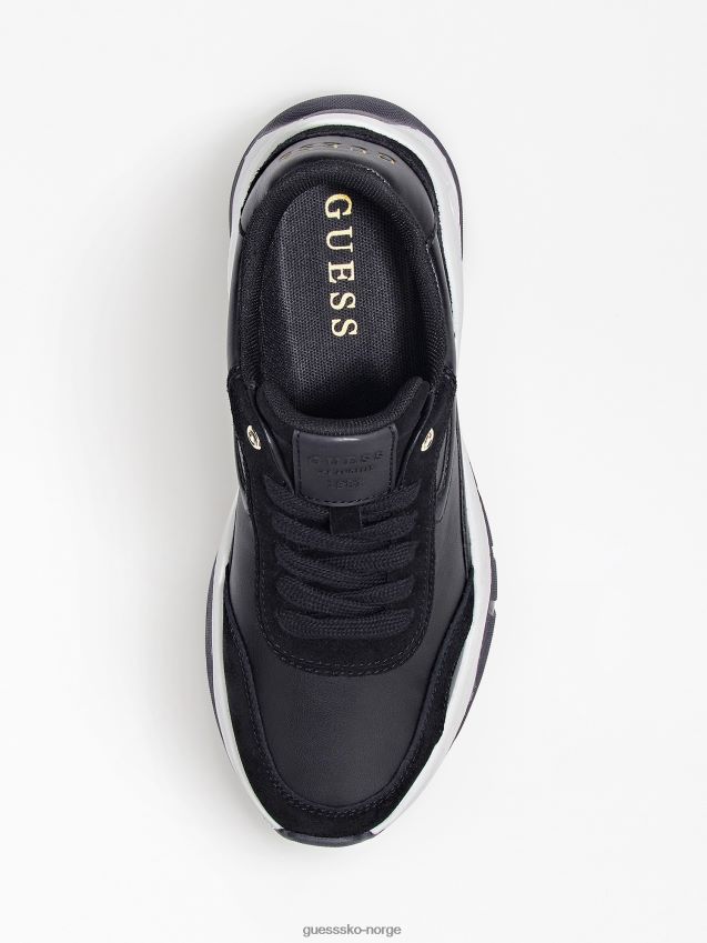 Guess kinlee løpesko med semsket innsett svart svart kvinner F0LJ803816
