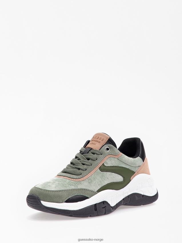 Guess kinlee løpesko med semsket skinn i beige beige kvinner F0LJ803177