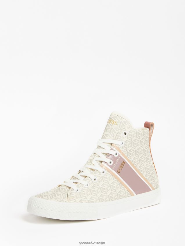 Guess krem elga logo high-top sneaker krem kvinner F0LJ805522