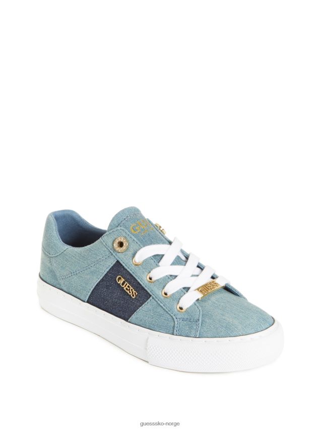 Guess lav-top sneakers i mellomblå look mellomblå kvinner F0LJ807450