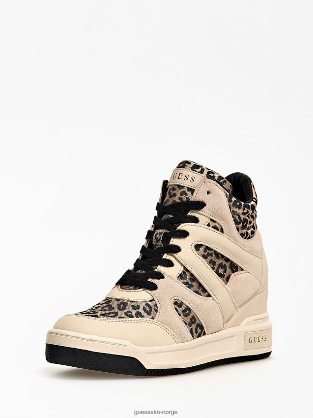 Guess lisa animalier høy-top sneaker svart svart kvinner F0LJ805541