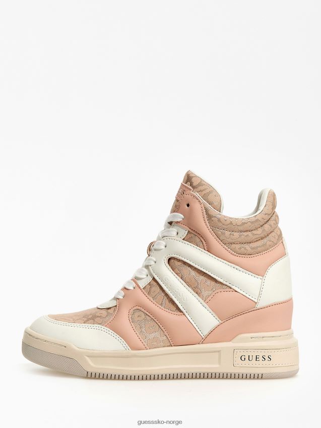 Guess lisa animalier high-top sneaker rosa rosa kvinner F0LJ805586