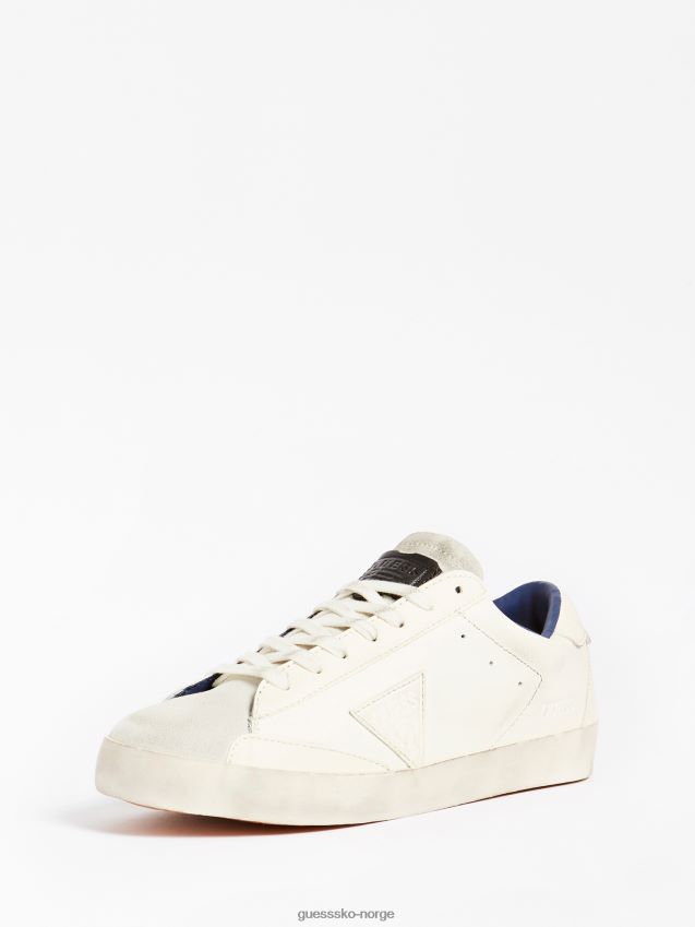 Guess lodi sneaker i ekte skinn hvit multi hvit multi kvinner F0LJ806445