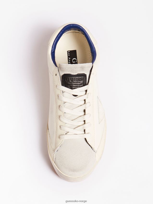 Guess lodi sneaker i ekte skinn hvit multi hvit multi kvinner F0LJ806445