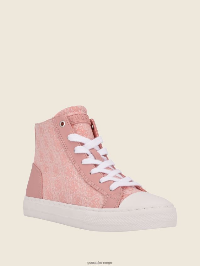 Guess lys rosa 680 power-logo med høye sneakers lys rosa 680 kvinner F0LJ809980