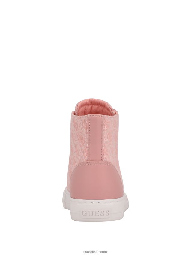 Guess lys rosa 680 power-logo med høye sneakers lys rosa 680 kvinner F0LJ809980