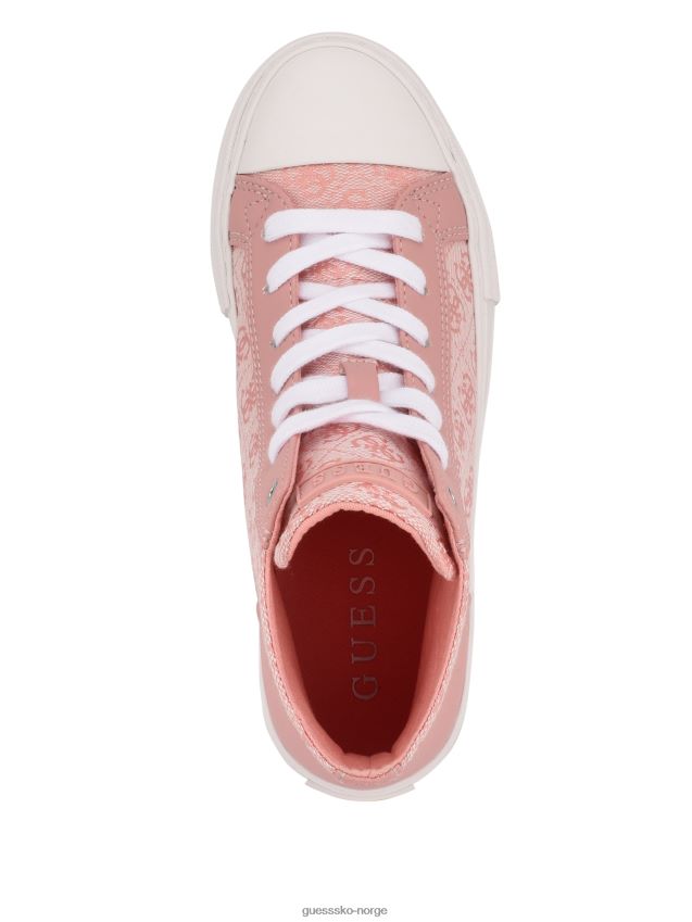Guess lys rosa 680 power-logo med høye sneakers lys rosa 680 kvinner F0LJ809980