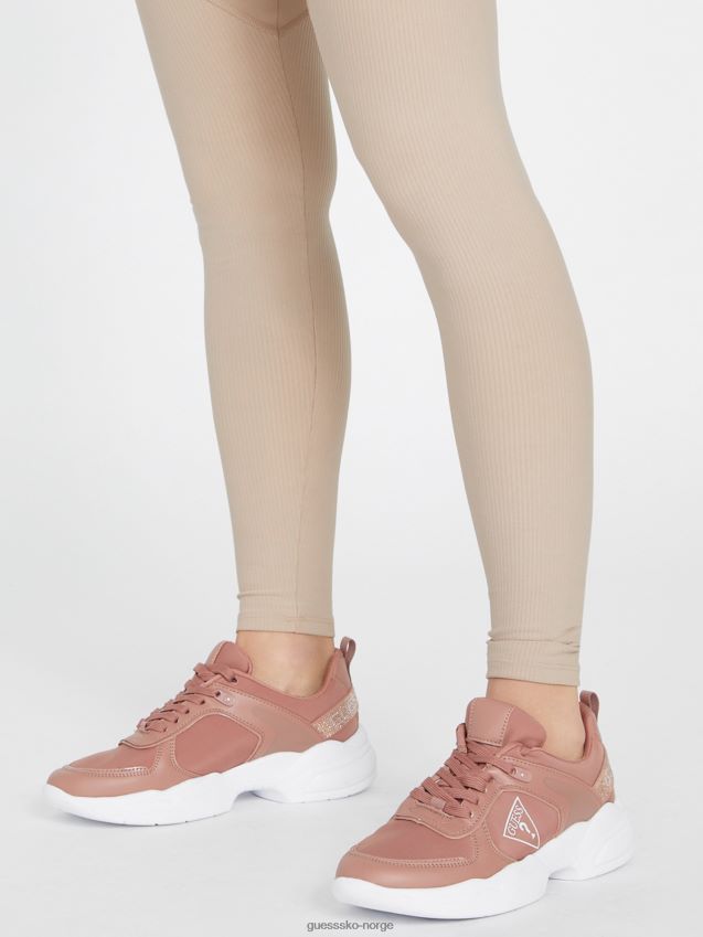 Guess mørk brun nivåer rhinestone logo joggesko mørkebrun kvinner F0LJ807527