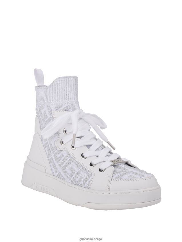 Guess manney knit logo high-top joggesko hvit multistoff hvitt multistoff kvinner F0LJ809947