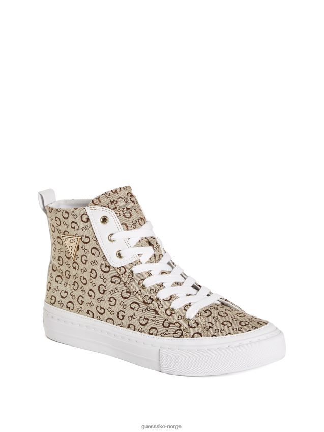 Guess md brn bak nå høye joggesko md brn bak kvinner F0LJ807468