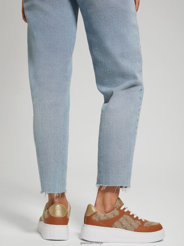 Guess middels brune cleva-logo med lave sneakers middels brun kvinner F0LJ809916