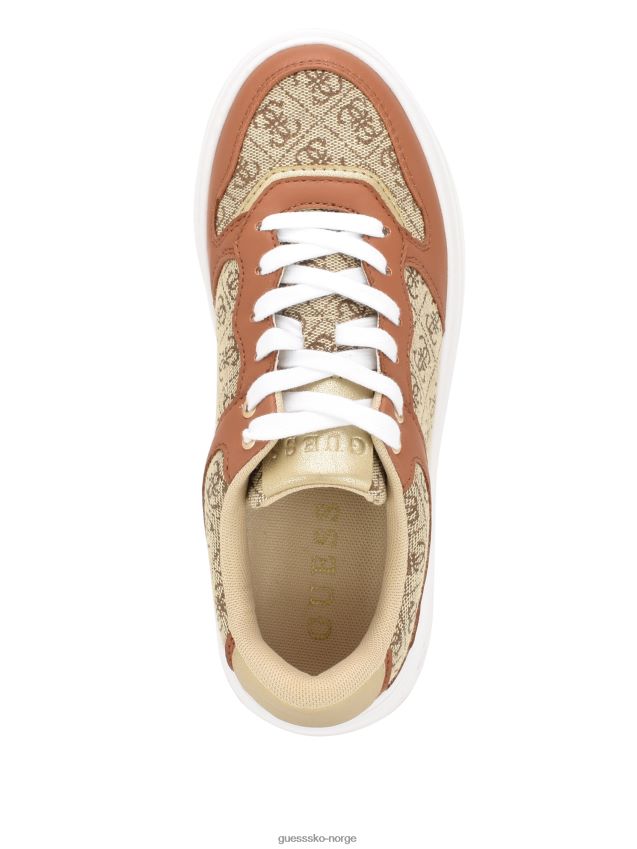Guess middels brune cleva-logo med lave sneakers middels brun kvinner F0LJ809916