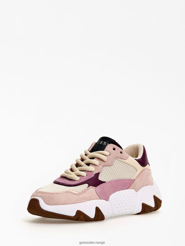 Guess multi rosa goldon løpesko med semsket skinn multi rosa kvinner F0LJ805573