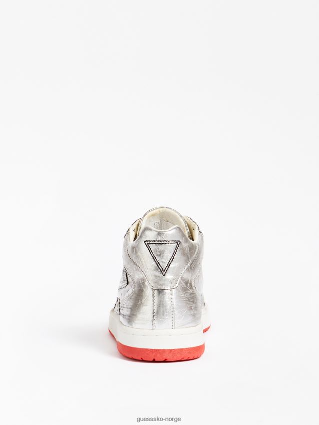 Guess pesaro laminert high-top sneaker sølv sølv kvinner F0LJ806586