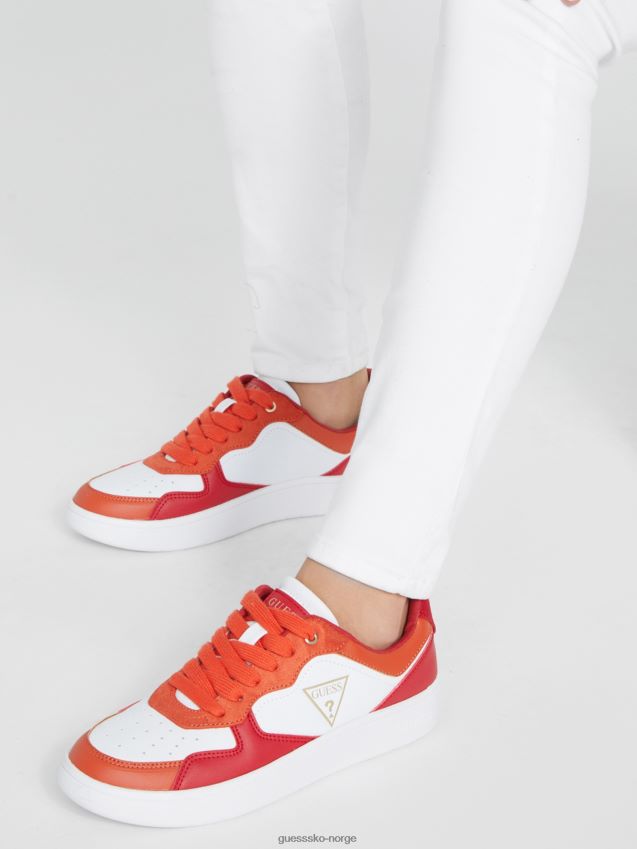 Guess prik lavtopp sneakers medium rød middels rød kvinner F0LJ807476
