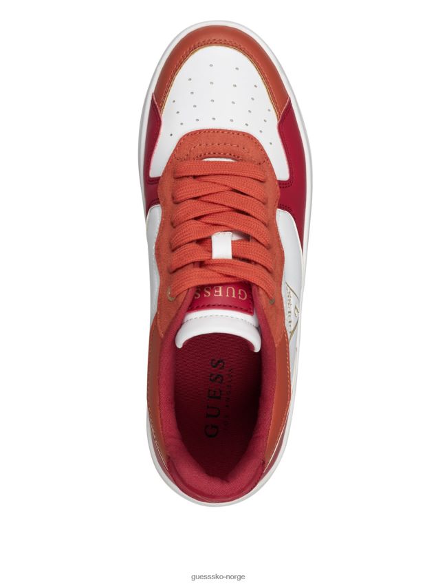 Guess prik lavtopp sneakers medium rød middels rød kvinner F0LJ807476