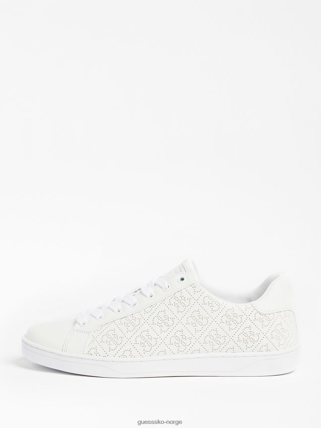 Guess rosalia perforert 4g logo joggesko hvit hvit kvinner F0LJ805583
