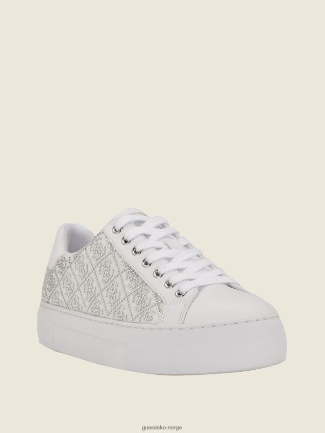 Guess sølv 040 gelsen rhinestone logo low-top joggesko sølv 040 kvinner F0LJ809931