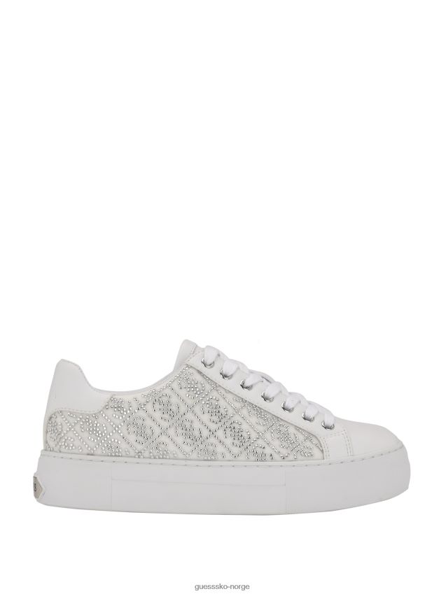 Guess sølv 040 gelsen rhinestone logo low-top joggesko sølv 040 kvinner F0LJ809931
