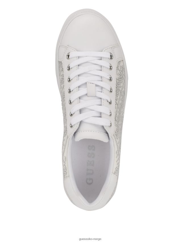 Guess sølv 040 gelsen rhinestone logo low-top joggesko sølv 040 kvinner F0LJ809931