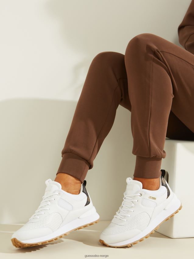 Guess selvie perforerte sneakers hvit/gull hvitt gull kvinner F0LJ809929