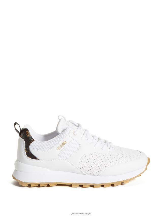 Guess selvie perforerte sneakers hvit/gull hvitt gull kvinner F0LJ809929