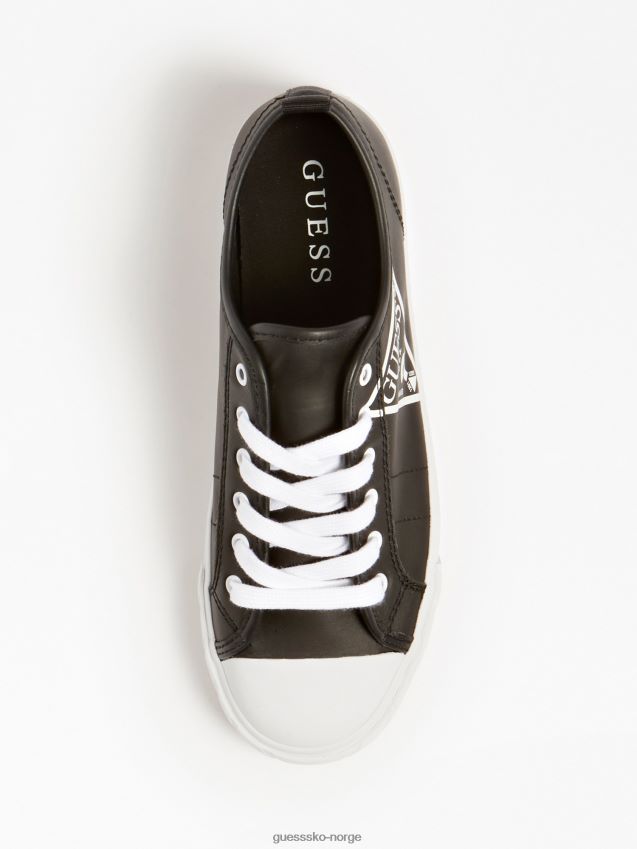Guess sort kerrie sneaker i ekte skinn svart kvinner F0LJ805612