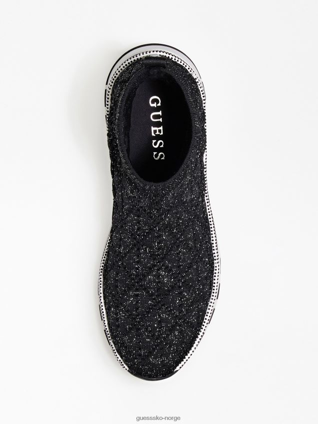 Guess strikkede zyla high-top sneakers svarte svart kvinner F0LJ803830