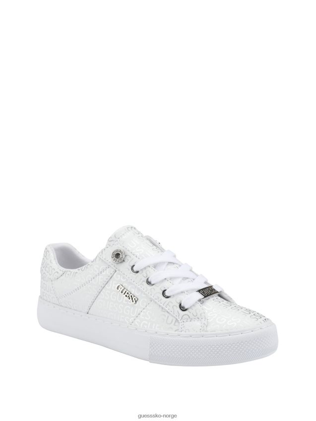 Guess striperød touch-look på lave sneakers i imitert skinn stripe rød touch kvinner F0LJ807516