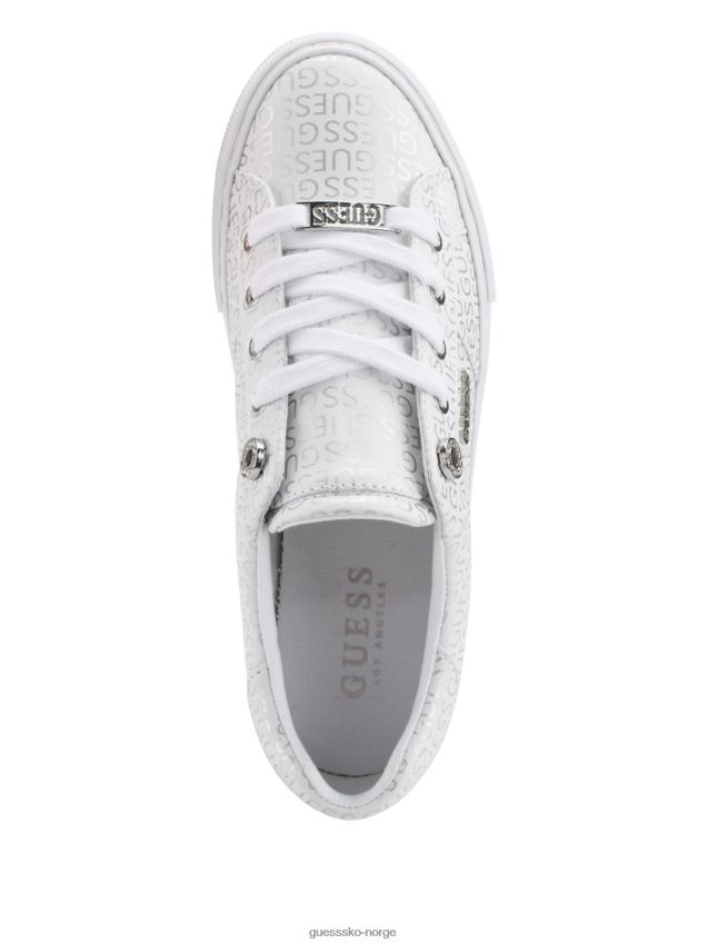 Guess striperød touch-look på lave sneakers i imitert skinn stripe rød touch kvinner F0LJ807516