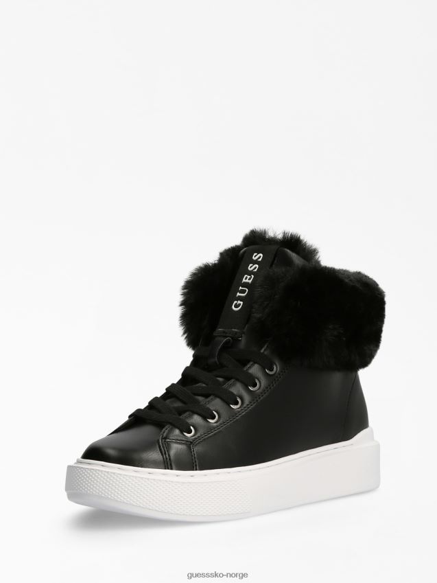 Guess svart histori high-top sneaker i fuskepels svart kvinner F0LJ806587