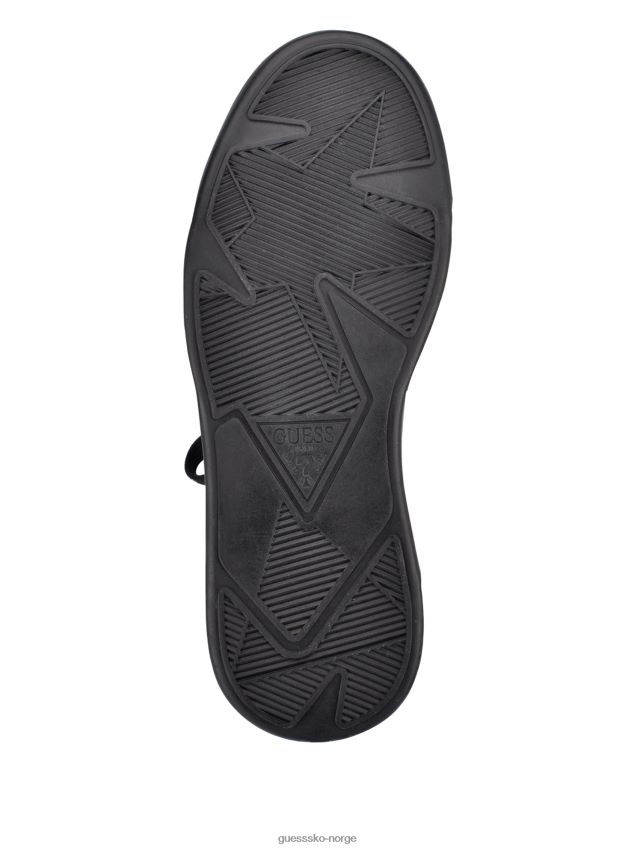 Guess svart stoff manney strikket logo high-top joggesko svart stoff kvinner F0LJ809937