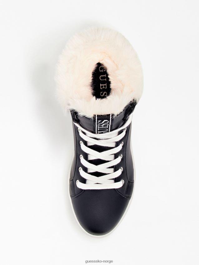 Guess svarte høye sneakers i fuskepels svart kvinner F0LJ803889