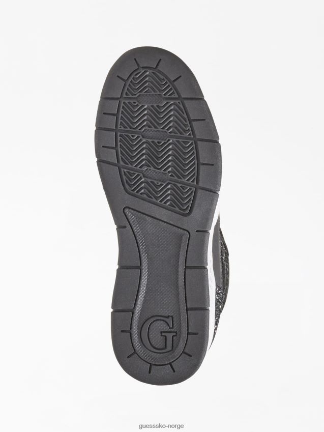 Guess tett semsket high-top sneaker svart multi svart multi kvinner F0LJ806666