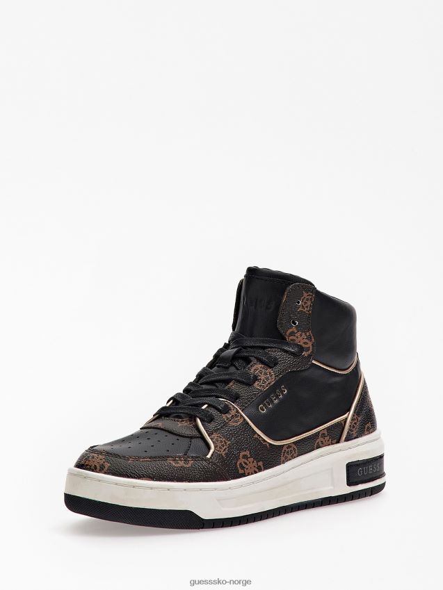 Guess tullia logo høye sneakers brune brun kvinner F0LJ803955