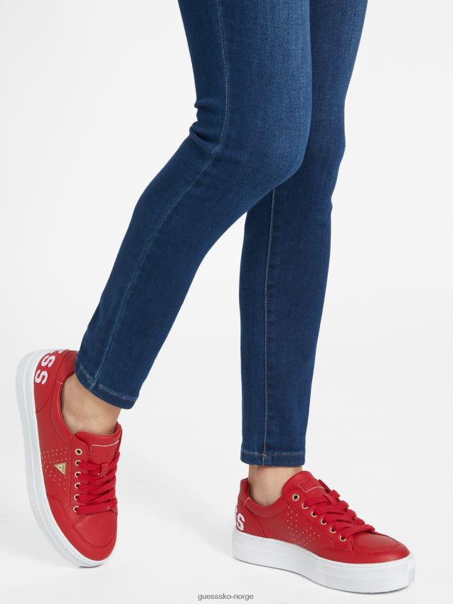 Guess varsity lav topp middels rød middels rød kvinner F0LJ807562