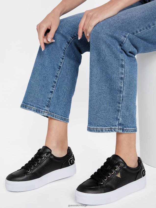 Guess varsity lav topp sort multi svart multi kvinner F0LJ807469
