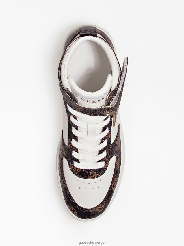 Guess vyves logo høye sneakers hvit multi hvit multi kvinner F0LJ805511